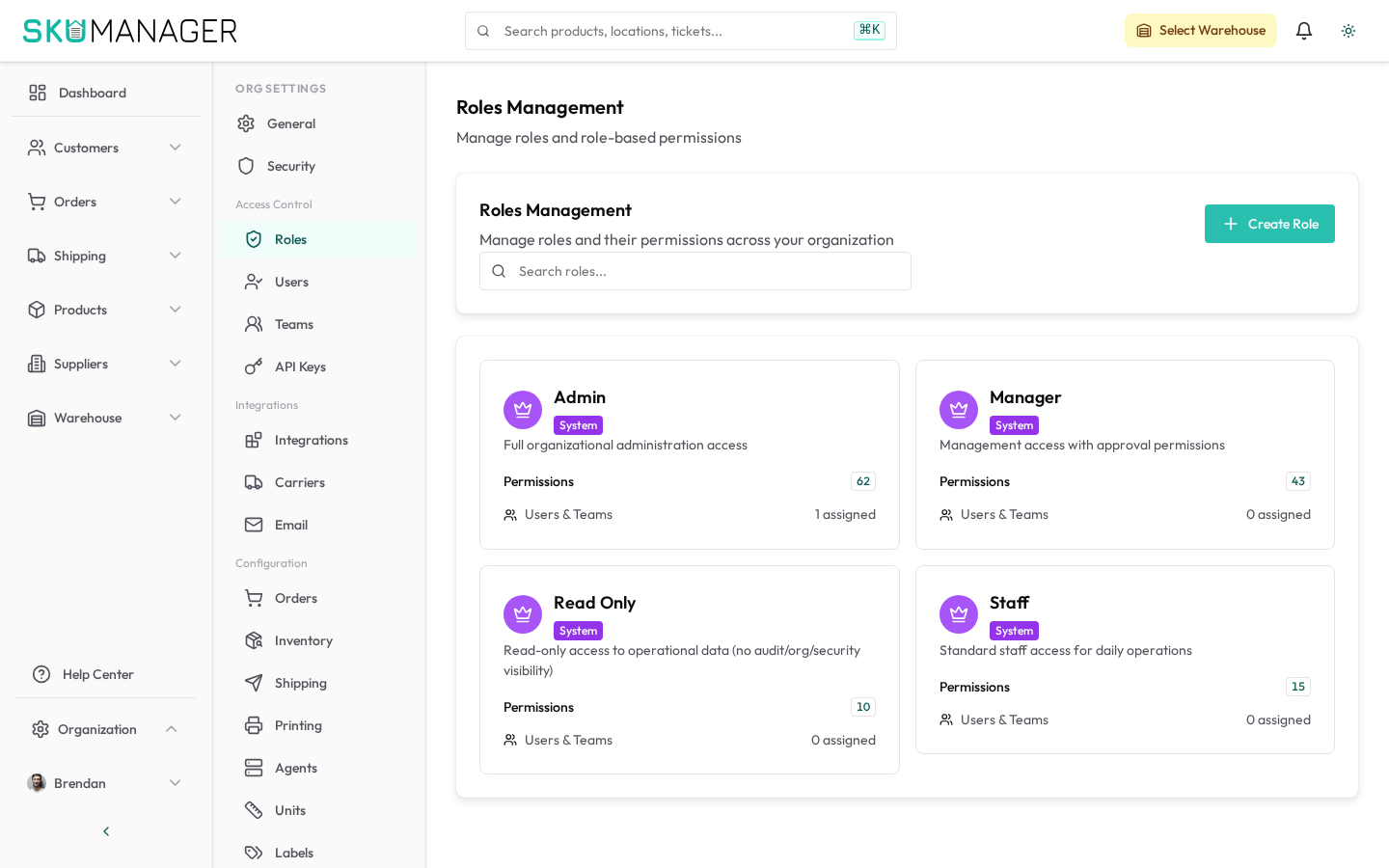 Manage team members and their roles from one place